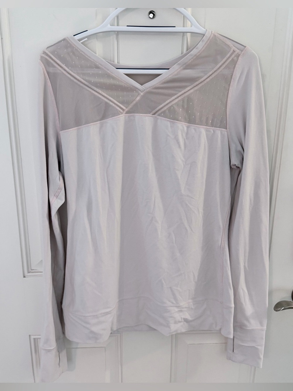 Lululemon Just Breathe Long Sleeve Shirt 8 | Heathered Parfait Pink